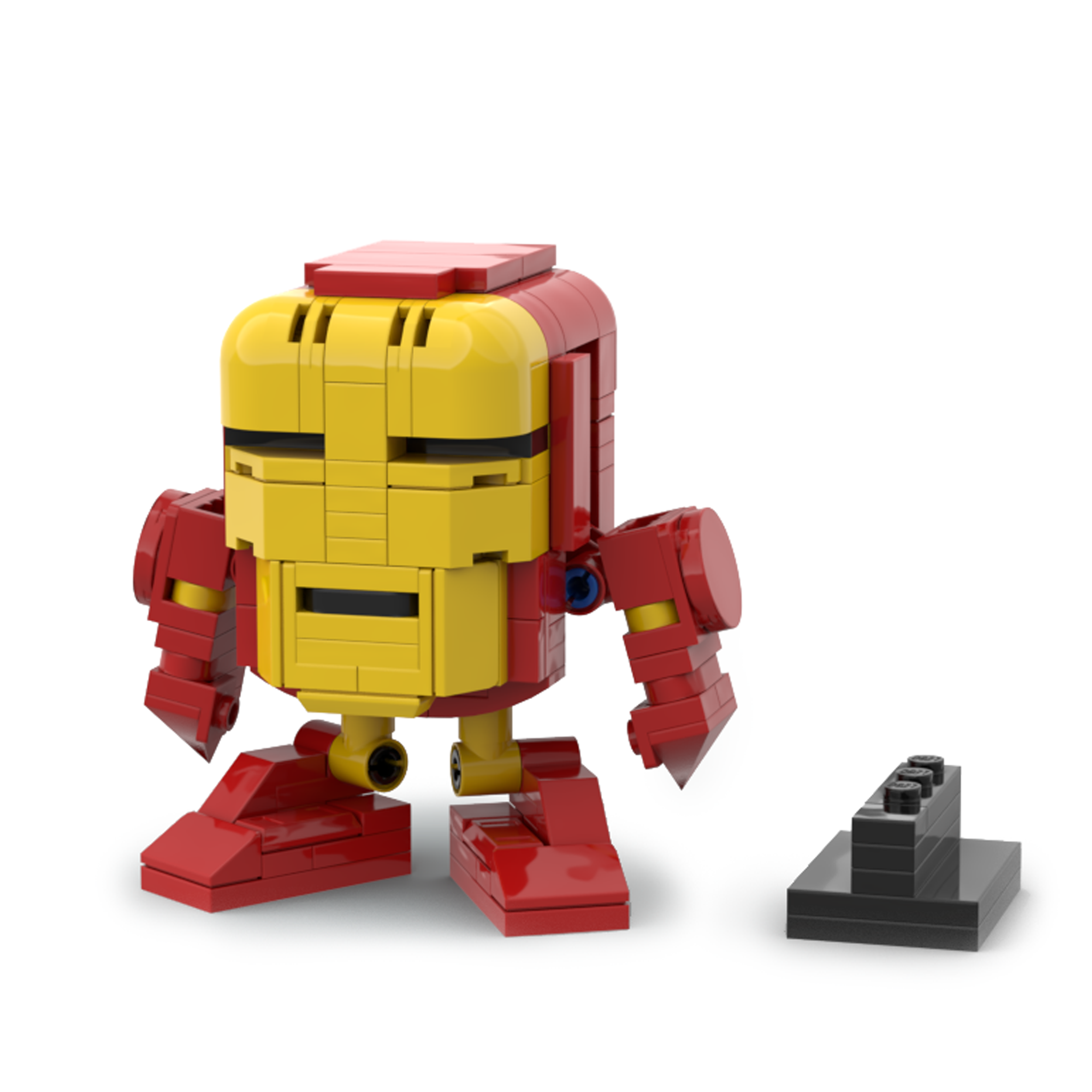 Red Mech Suit Man Headcase LEGO MOC alternate angle