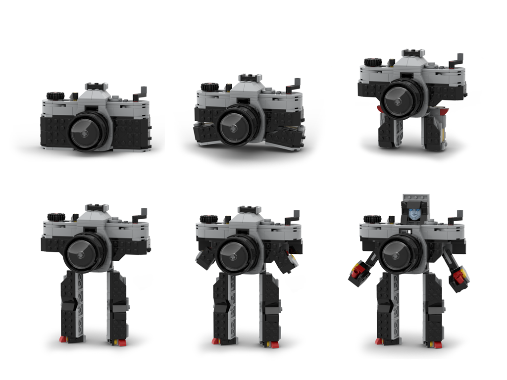 Camera Bot LEGO MOC transformation sequence